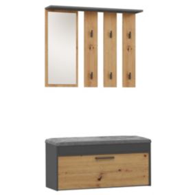 Garderoba Parma Topeshop Antracyt Dąb Artisan - 35x100x180 cm 1 szt.