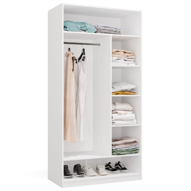 Garderoba Szafa OPENO 1W6P BIAŁA Modułowa Regał z Drążkiem Półki Sypialnia 50x200x100 cm 1 szt.