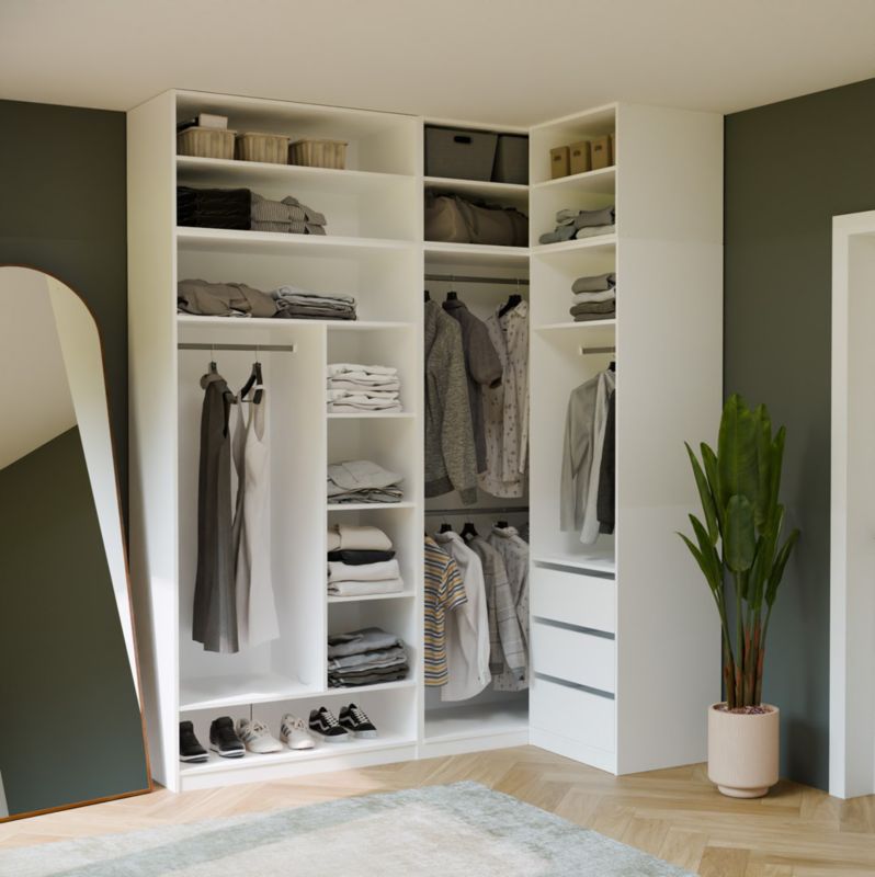 Garderoba Szafa OPENO 1W6P BIAŁA Modułowa Regał z Drążkiem Półki Sypialnia 50x200x100 cm 1 szt.