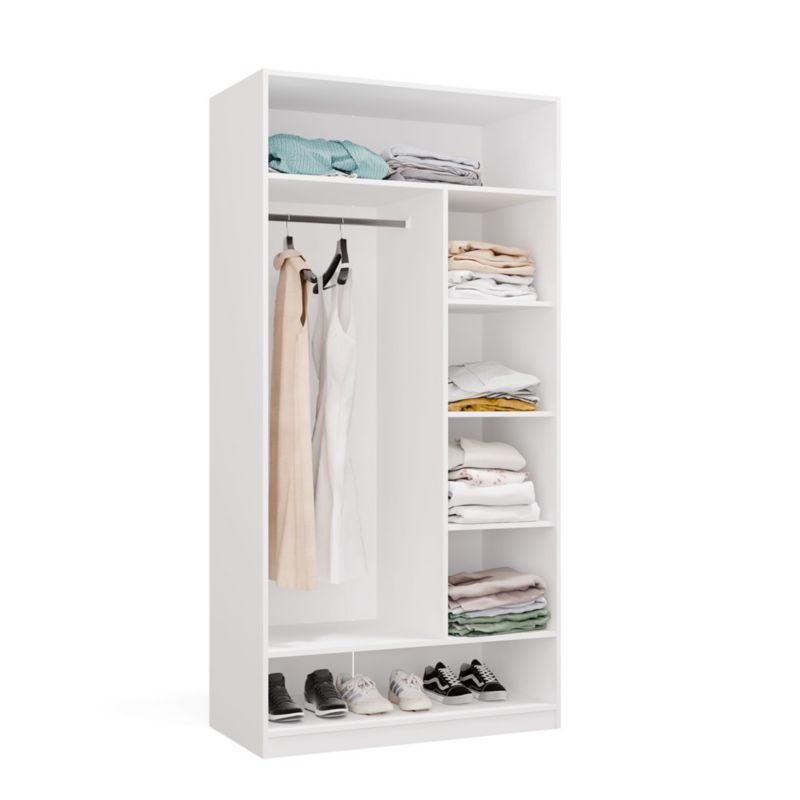 Garderoba Szafa OPENO 1W6P BIAŁA Modułowa Regał z Drążkiem Półki Sypialnia 50x200x100 cm 1 szt.