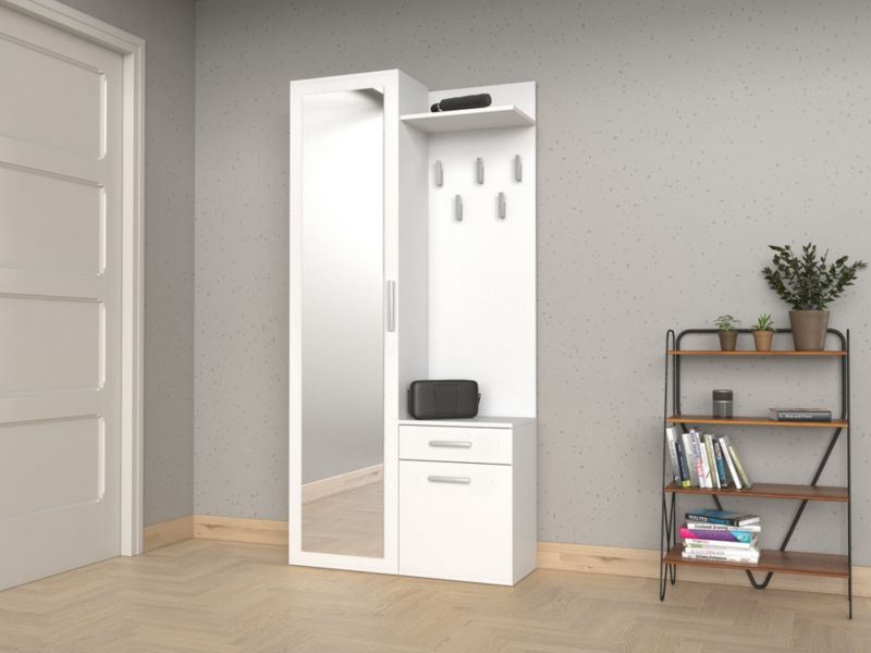 Garderoba Topeshop Duo Biel Mat Do Przedpokoju 35x100x180 cm 1 szt.