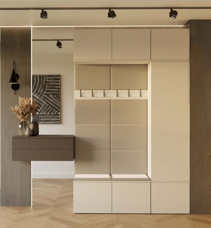 Garderoba Topeshop HAGA III 1Sz2W KASZMIR BEŻ Szafa + 2x Wieszak 238x150x35 cm 1 szt.
