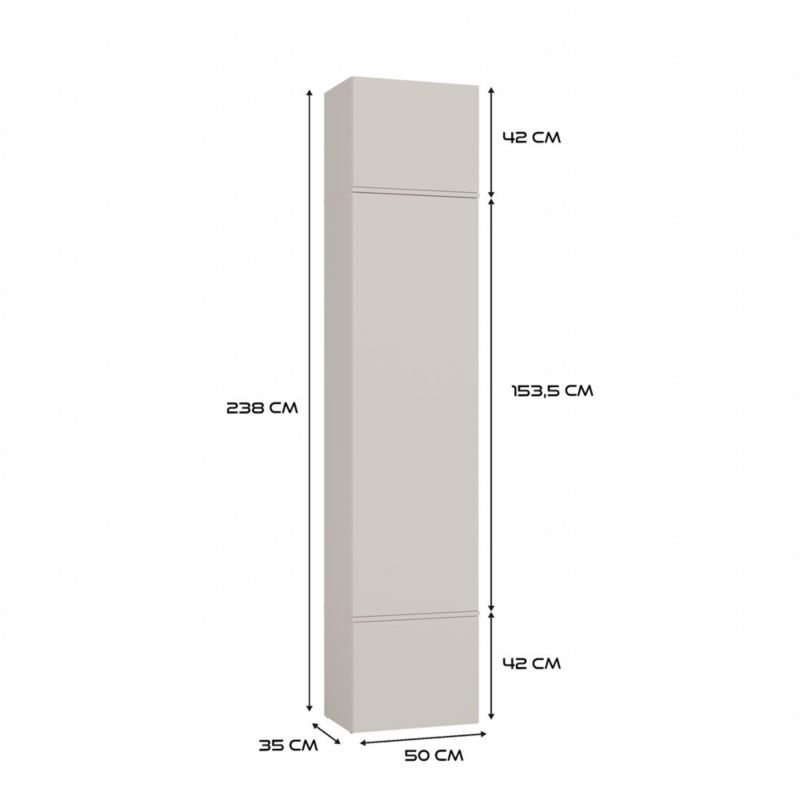 Garderoba Topeshop HAGA III 1Sz2W KASZMIR BEŻ Szafa + 2x Wieszak 238x150x35 cm 1 szt.