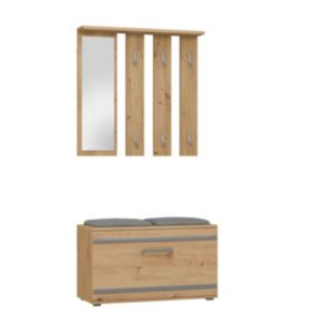 Garderoba Topeshop Opal Dąb Artisan Szafka Na Buty + Wieszak 35x85x180 cm 1 szt.