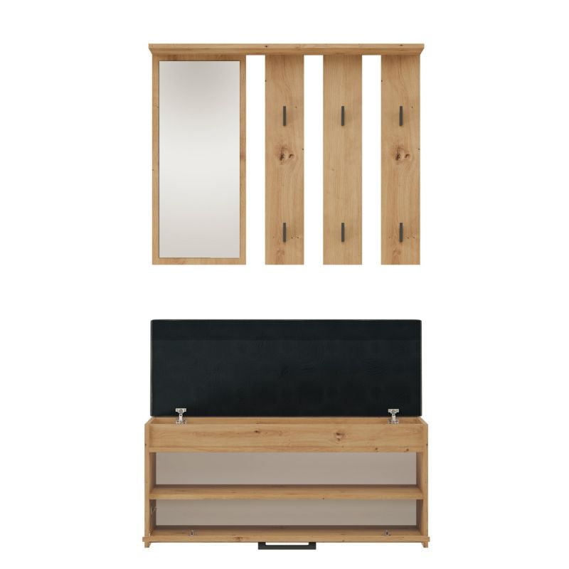 Garderoba Topeshop Parma Dąb Artisan Wieszak i Szafka na Buty 35x100x180 cm 1 szt.