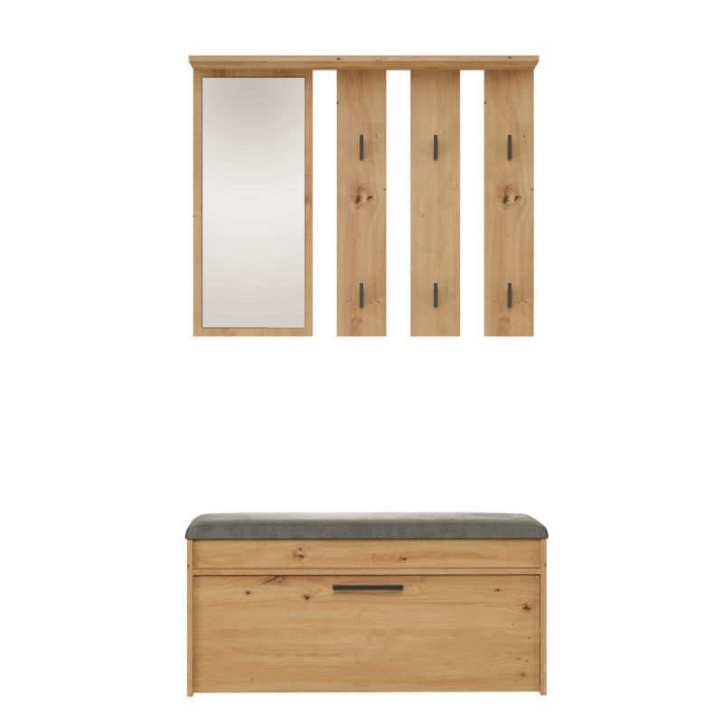 Garderoba Topeshop Parma Dąb Artisan Wieszak i Szafka na Buty 35x100x180 cm 1 szt.