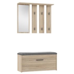 Garderoba Topeshop Parma Dąb Sonoma Szafka Na Buty + Wieszak 35x100x180 cm 1 szt.
