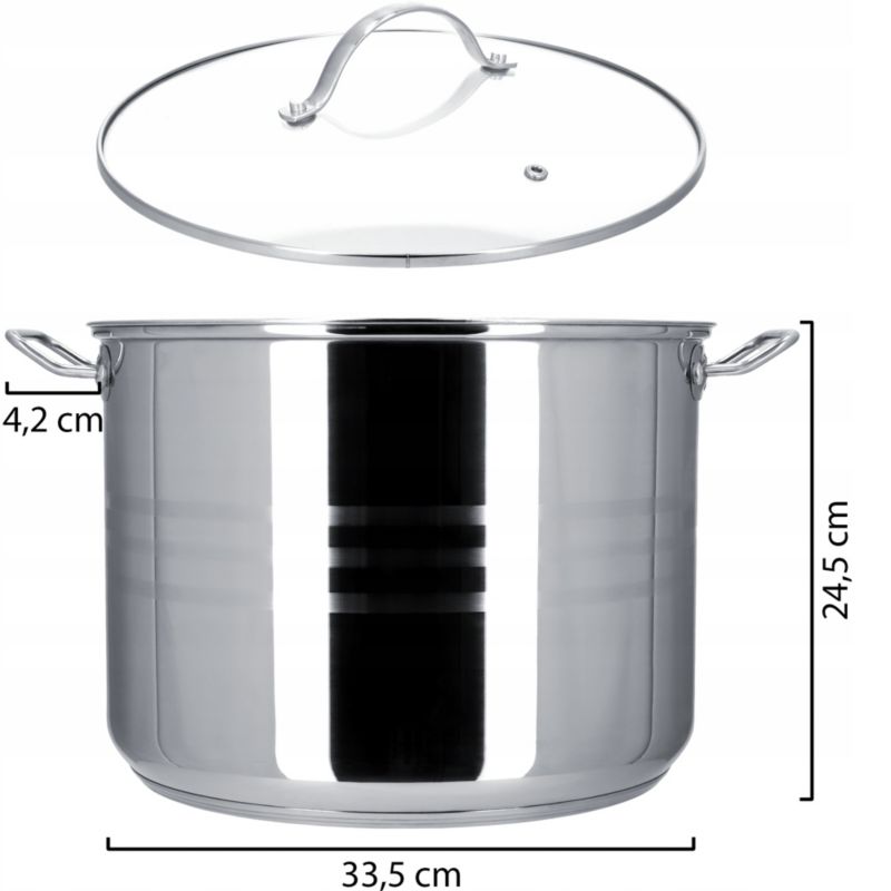 Garnek KADAX Gar Stalowy Z Pokrywką indukcja 32cm 18 L 1szt.