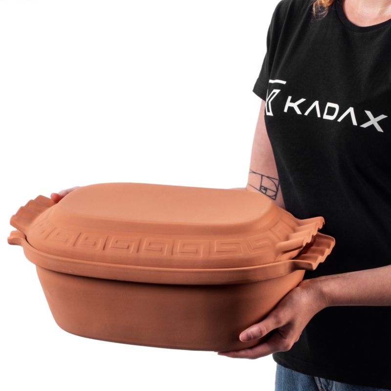 Garnek KADAX Rzymski Z Gliny 6L Gliniany Naczynie Forma Z Pokrywą Owalny 1szt.