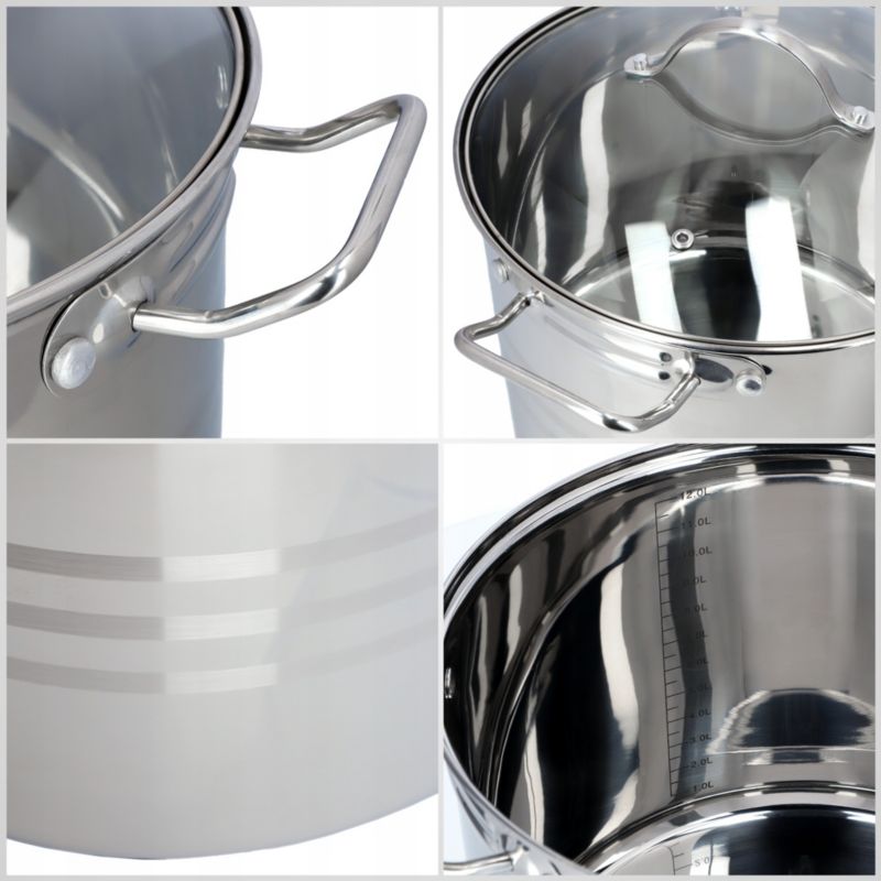Garnek KADAX Stalowy Z Pokrywką indukcja 28 cm 13,5 L 1szt.