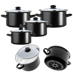 Garnki KADAX Zestaw emaliowanych 2L, 3L, 4L, 5L czarne 1szt.
