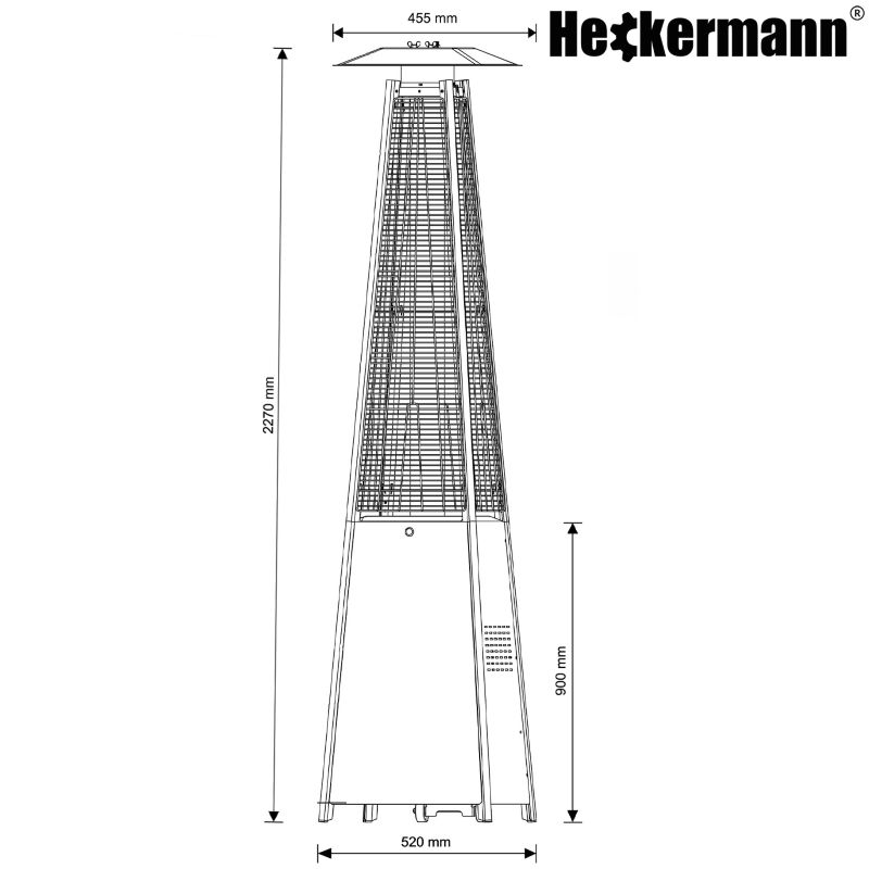 Gazowa piramida grzewcza Heckermann HS-PHM-H Czarna 1szt