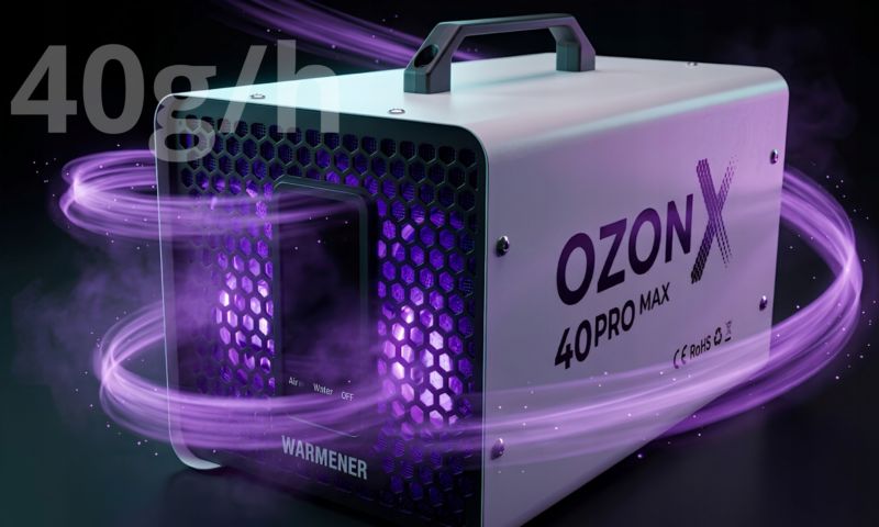 Generator Ozonu Kwarcowy 40 G/H WARMENER OzonX 20Pro Ozonator Oczyszczacz Powietrza Samochodowy Wody 180W 1 szt.
