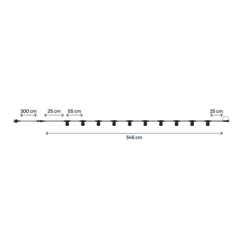 Girlanda GoodHome 10 x E27 IP44 czarna