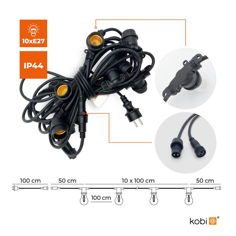 Girlanda ogrodowa MIMOSA 2 Kobi 10m 10xE27 1kpl