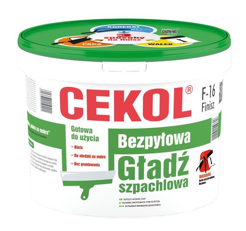 Gładź bezpyłowa Cekol F-16 20 kg