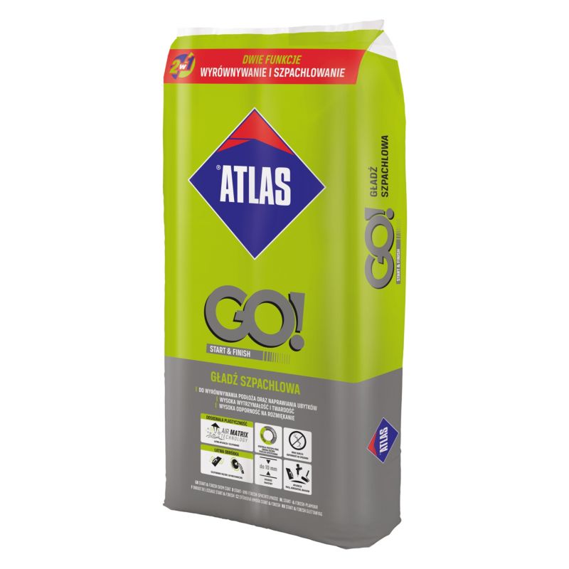 Gładź szpachlowa Atlas GO! Start & Finish 20 kg