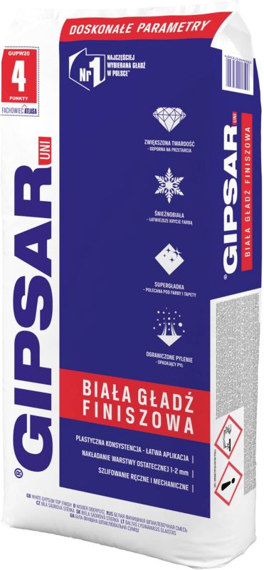 Gładź szpachlowa Gipsar Uni 20 kg