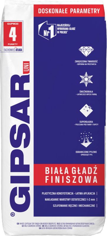 Gładź szpachlowa Gipsar Uni 20 kg