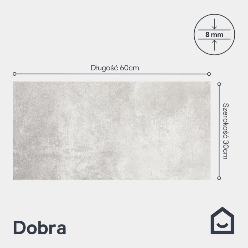 Glazura Dobra 30 x 60 cm grey 1,62 m2