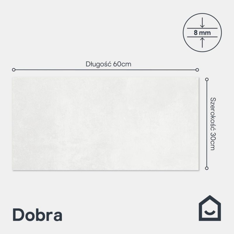Glazura Dobra 30 x 60 cm white 1,62 m2