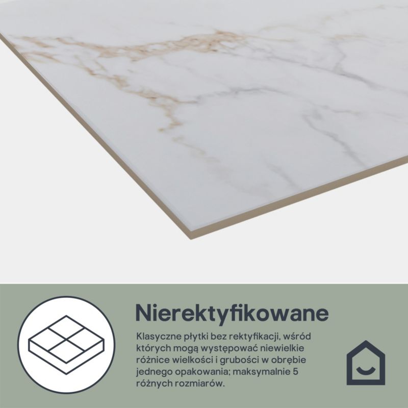 Glazura Elegance GoodHome 30 x 60 cm marble white gold 1,08 m2