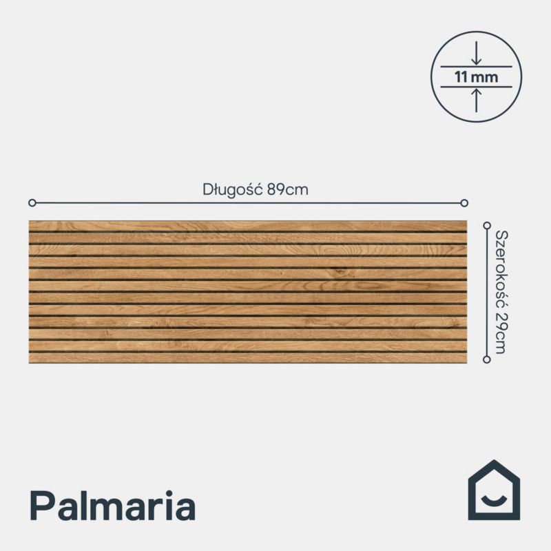 Glazura Palmaria 29 x 89 cm wood ribbed 1,29 m2