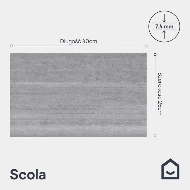 Glazura Scola 25 x 40 cm travertin grey 1,5 m2