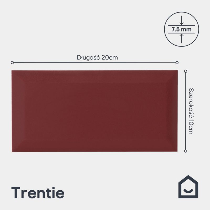 Glazura Trentie GoodHome 10 x 20 cm burnt russet 1 m2