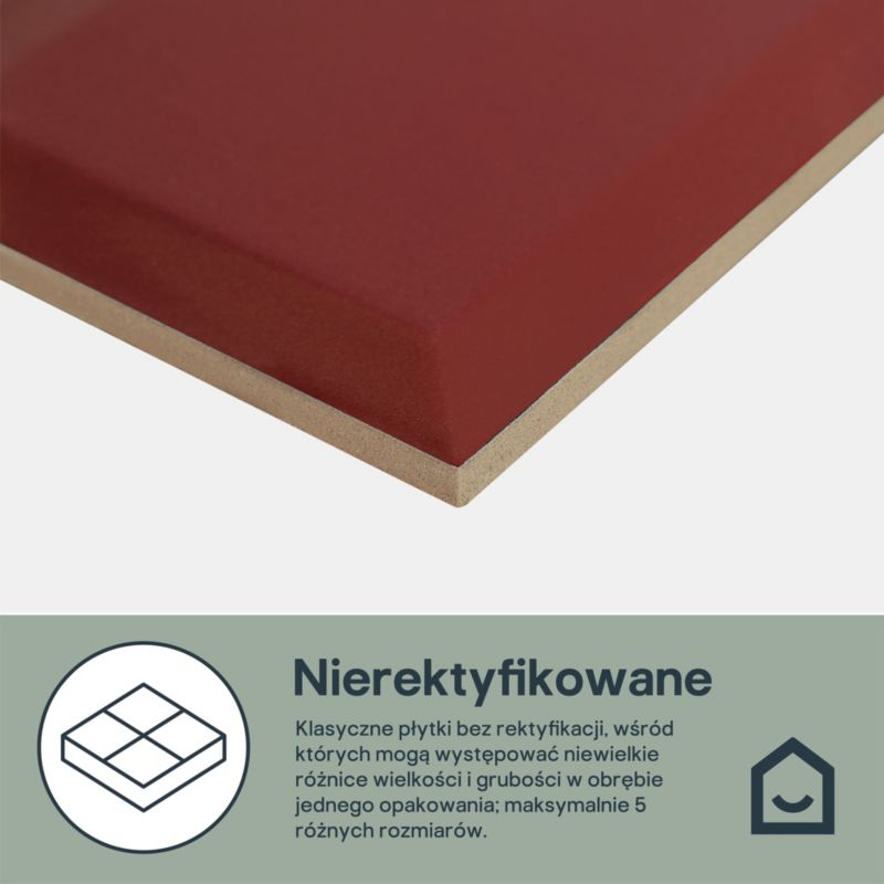 Glazura Trentie GoodHome 10 x 20 cm burnt russet 1 m2