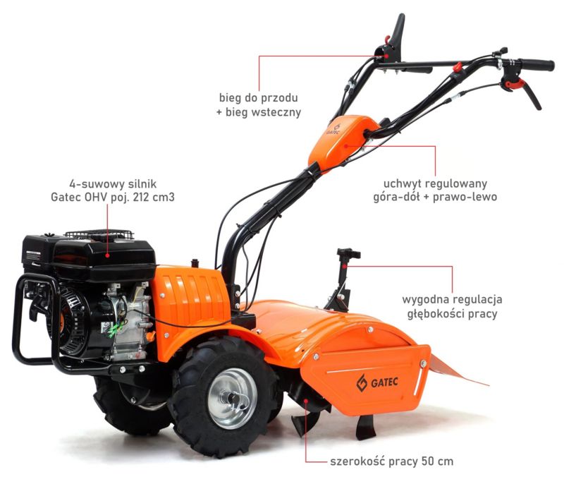 Glebogryzarka spalinowa, GATEC GT 156 XGS R210, 50 cm  1 szt