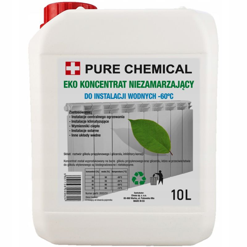 Glikol propylenowy koncentrat Pure Chemical do c.o. ekologiczny płyn solarny -60 stopni 10l 1 szt