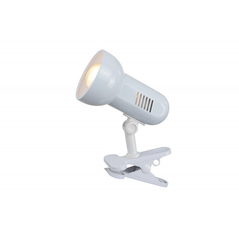 Globo BASIC 5496 biała lampa biurkowa z klipsem, metalowa, E27 max 40W, ruchome ramię, 21 cm 1 szt.