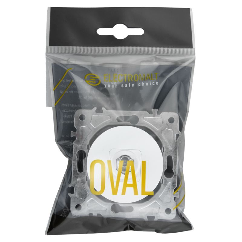 Gniazdo antenowe DPM Oval typ F białe