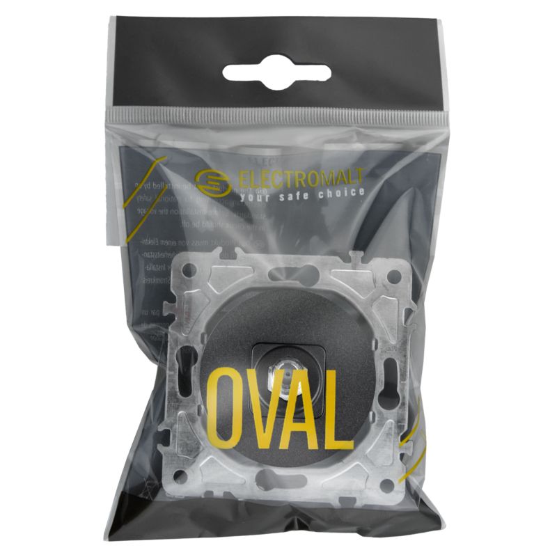 Gniazdo antenowe DPM Oval typ F czarne