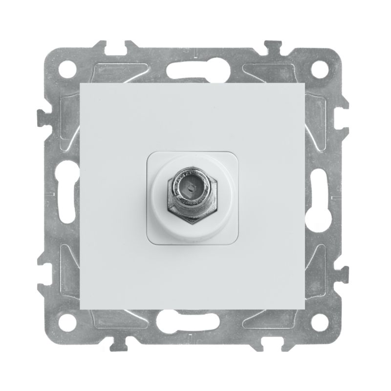 Gniazdo antenowe DPM Solid Electromalt QUAD białe