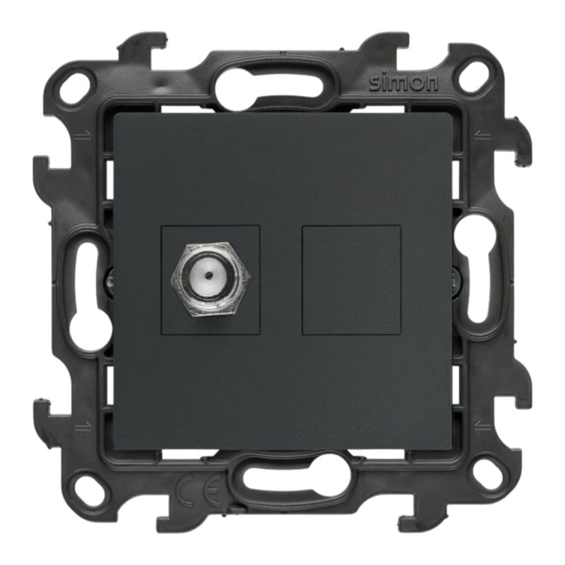 Gniazdo antenowe Kontakt Simon 24 Nasf1.01/38 typu F grafit mat 1 szt.