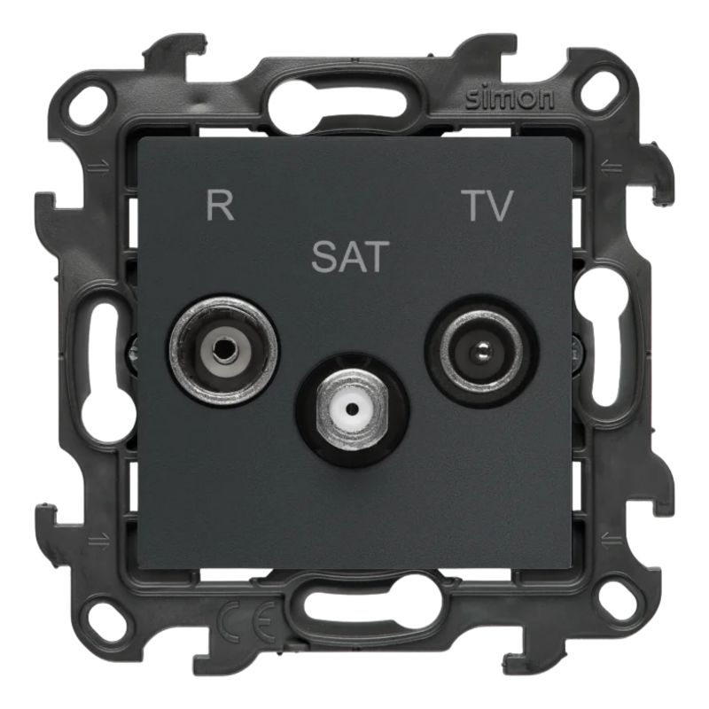 Gniazdo antenowe Kontakt Simon 24 Nask.01/38 R-TV-SAT grafit mat 1 szt.