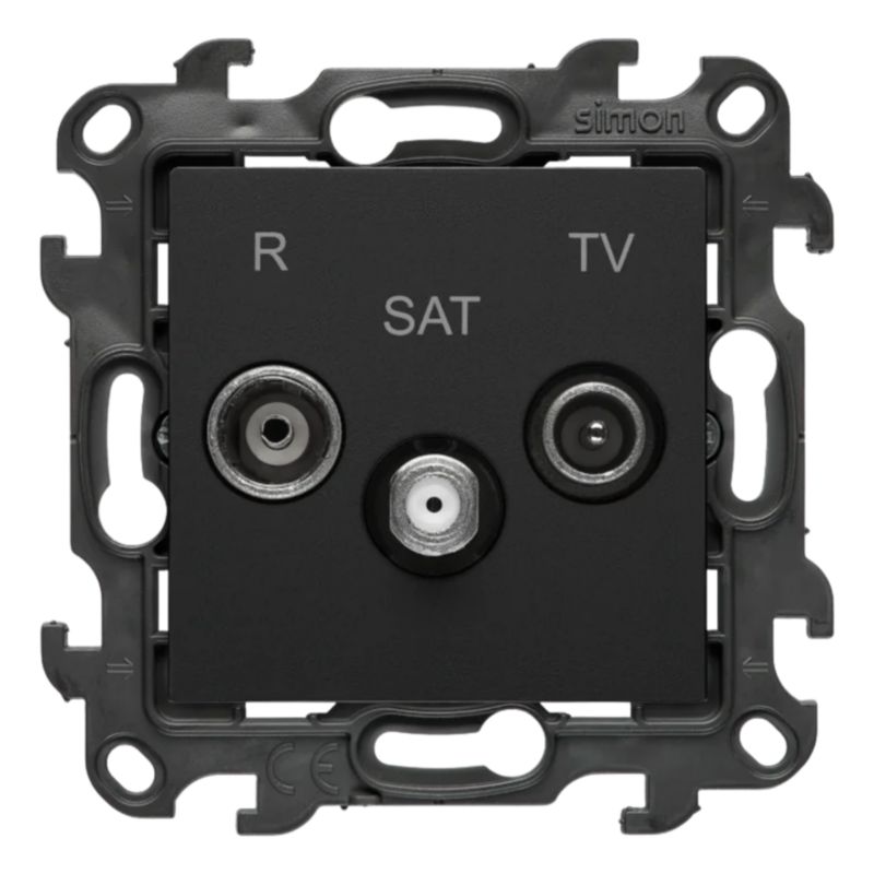 Gniazdo antenowe Kontakt Simon 24 R-TV-SAT Nask.01/49 czarny mat 1 szt.