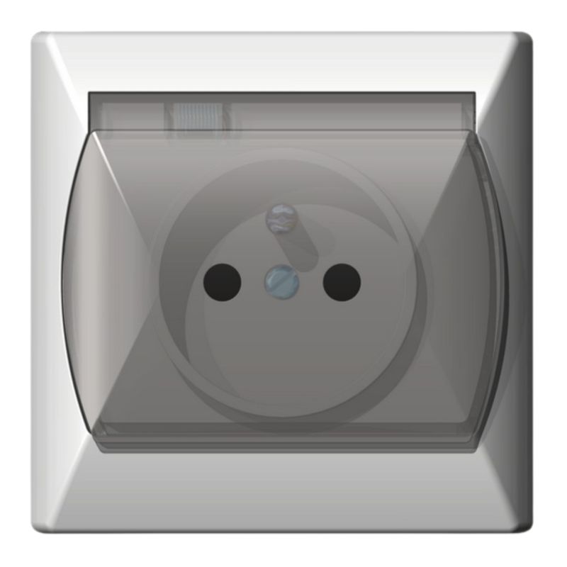 Gniazdo Bryzgoszczelne IP-44 1X Ospel Biały z Klapką 1 szt.