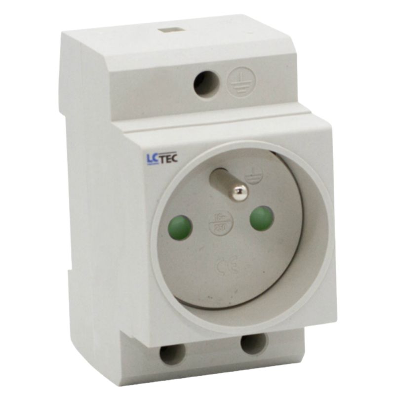 Gniazdo Elektryczne na Szynę TH z Uziemieniem 230V 16A LC-Tec EBSA2 1 Szt