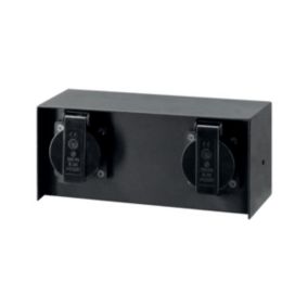 Gniazdo elewacyjne XUDO 2x230V IP44 Czarne 1 szt.