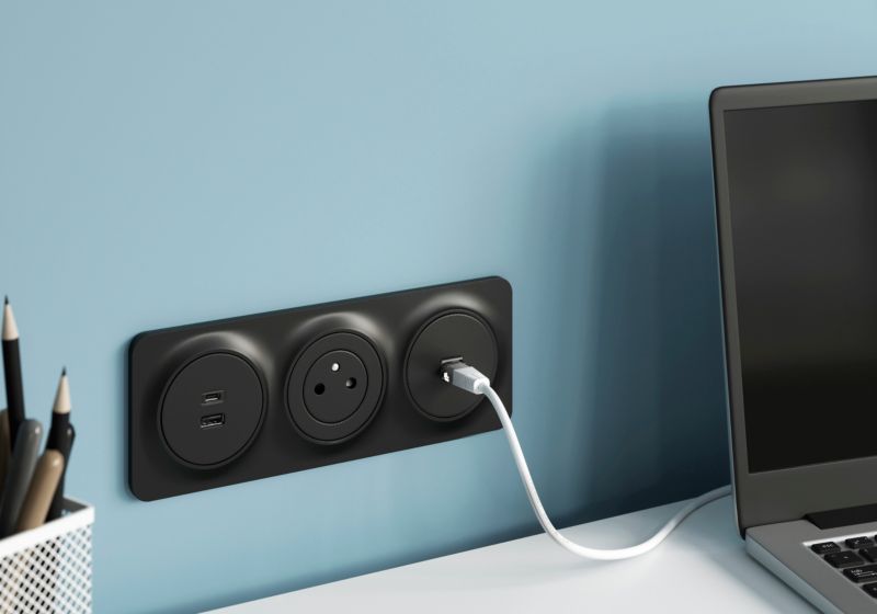 Gniazdo Jacobsen Kennet USB A + USB C białe