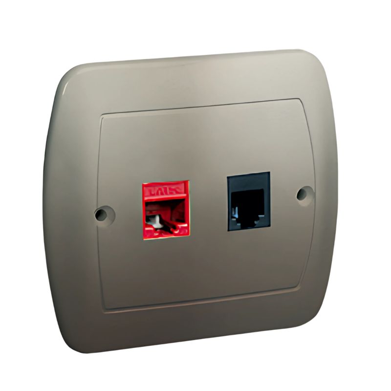 Gniazdo Kombinowane 1X Simon Akord RJ45 5E + RJ11 Satyna 1 szt.