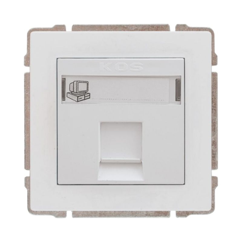 Gniazdo Komputerowe Pojedyncze RJ45 Molex 1X Kos Kos66 Biały Podtynkowy 1 szt.