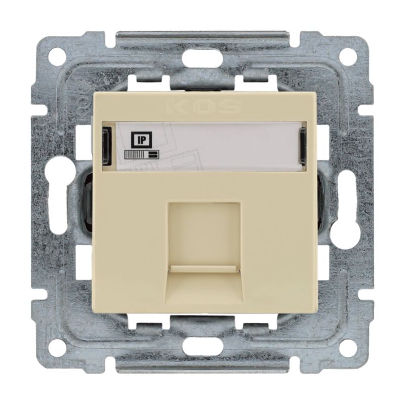 Gniazdo komputerowe RJ45 kat 5E Molex bez ramki Kos Dante kremowe 1szt.