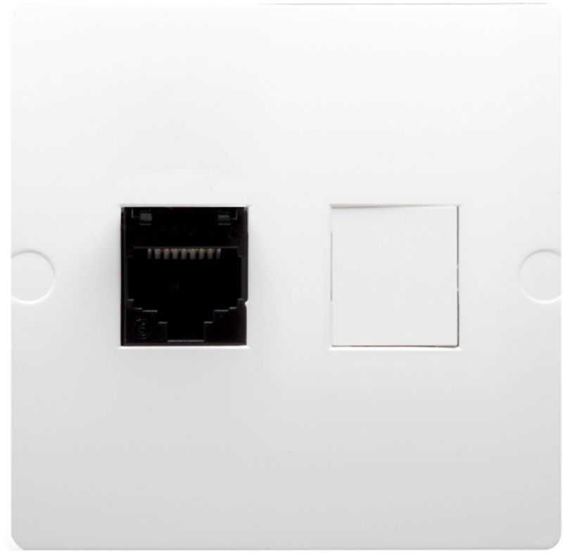 Gniazdo komputerowe RJ45 Kontakt-Simon Basic białe