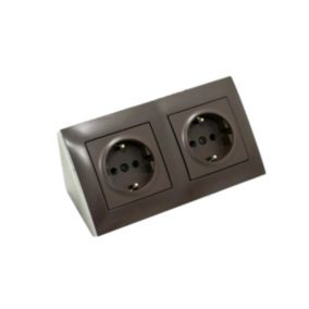 Gniazdo narożne Kontakt Simon podwójne 2x230V Schuko Simon 54 Brązowe 1 szt.