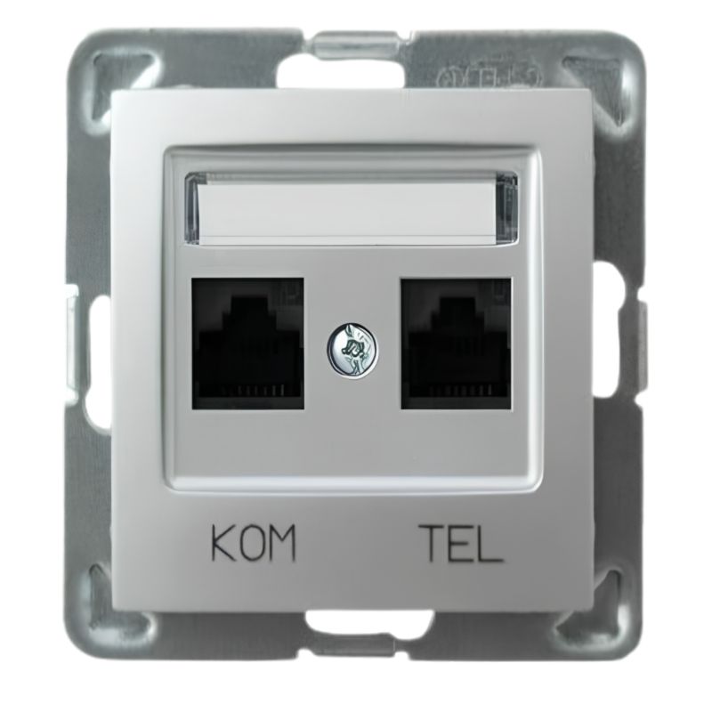 Gniazdo Ospel Impresja Komputerowo-Telefoniczne Rj45 Srebro Gpkt-Y/K/M/18 1 szt