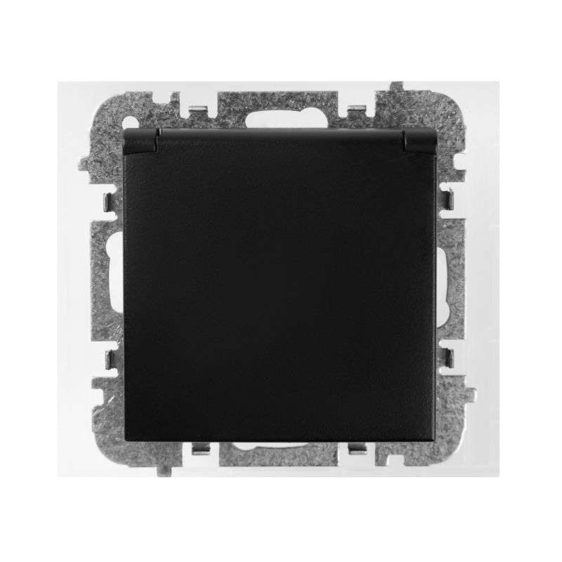 Gniazdo pojedyncze E P Elektro-Plast Vestra IP44 czarne